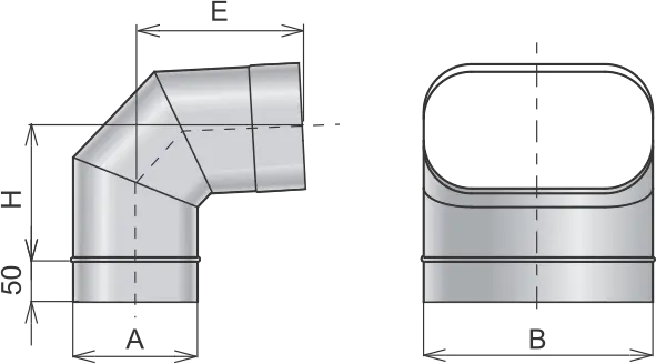 К90 F050 Колено 90° (широкое)