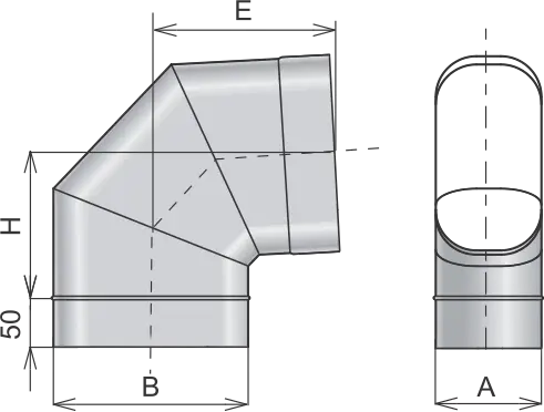 К90 F050 Колено 90° (узкое)