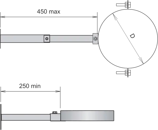 КT250 Кронштейн КТР L-250 мм